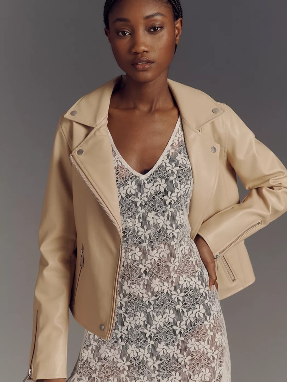Anthropologie The Saige Faux Leather Moto Jacket